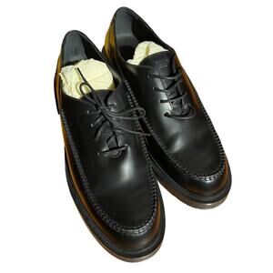 Fendi NWB Black Lace Up Calf Leather Dress Loafers
